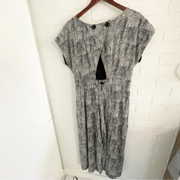 Anthropologie Annie 50 Open Back Wide Leg Drape Jumpsuit L Made in Canada - Picture 3 of 14